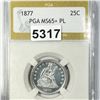 Image 1 : 1877 PL Seated Liberty Quarter PGA - MS65+