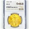 Image 1 : 1924 $20 Gold Double Eagle NGC - MS62