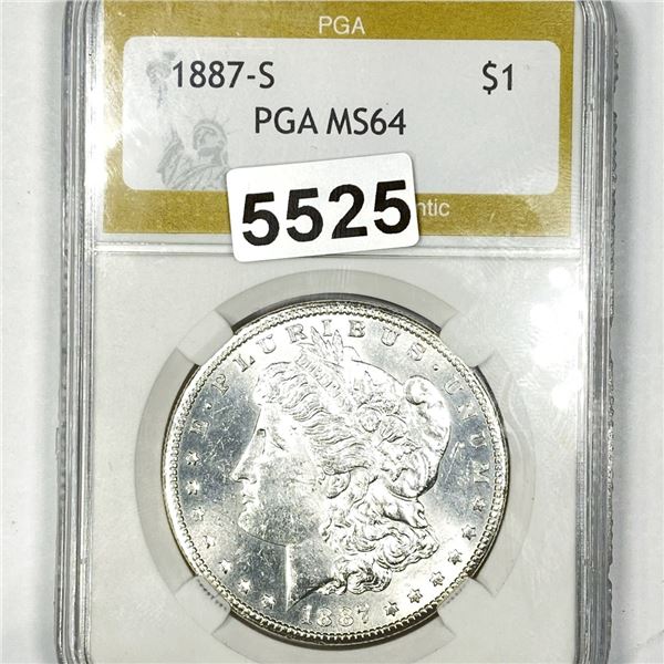 1887-S Morgan Silver Dollar PGA - MS64