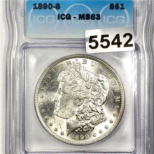 1890-S Morgan Silver Dollar ICG - MS63