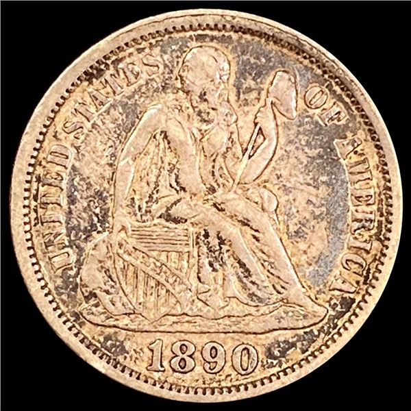 1890 Seated Liberty Dime ABOUT UNCIRCULATED