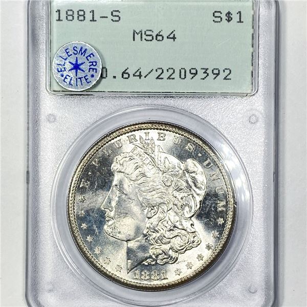 1881-S Morgan Silver Dollar PCGS - MS64