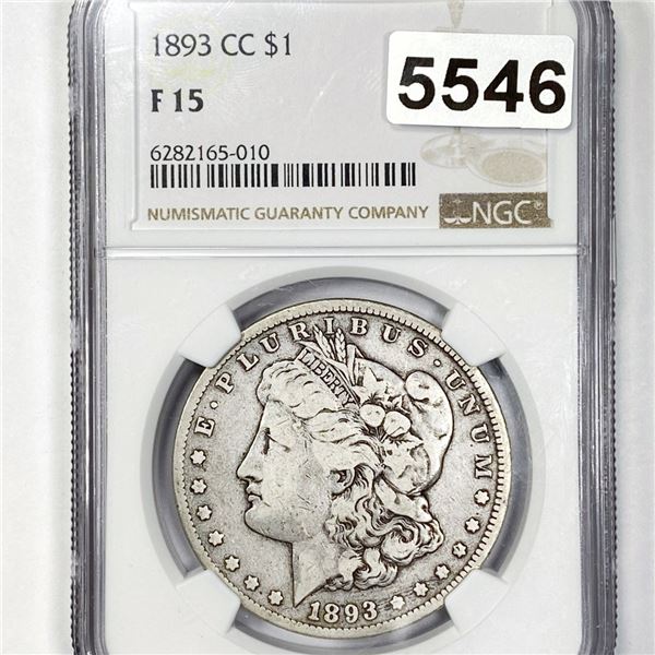 1893-CC Morgan Silver Dollar NGC - F15