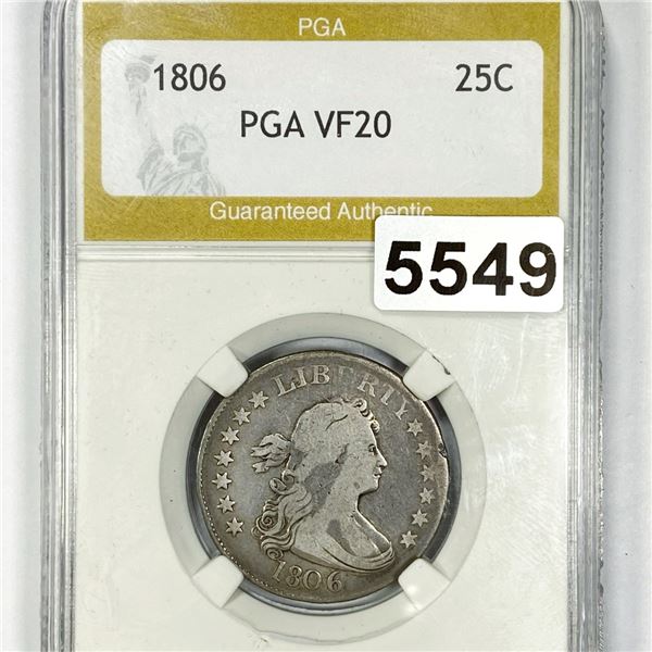 1806 Draped Bust Quarter PGA - VF20