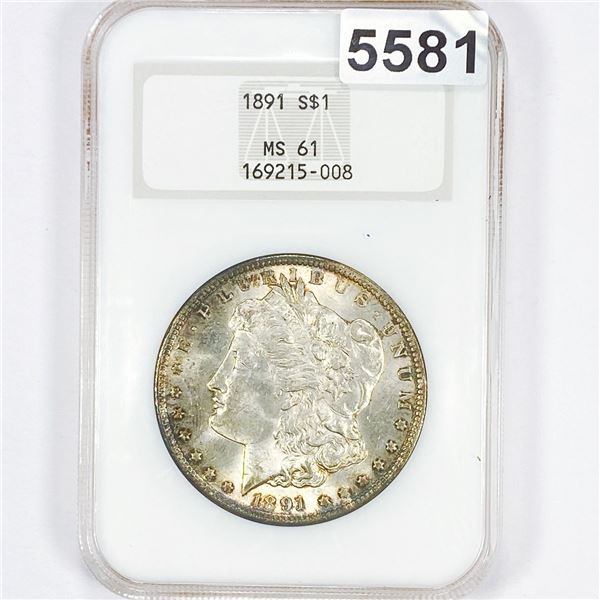 1891 Morgan Silver Dollar NGC - MS61