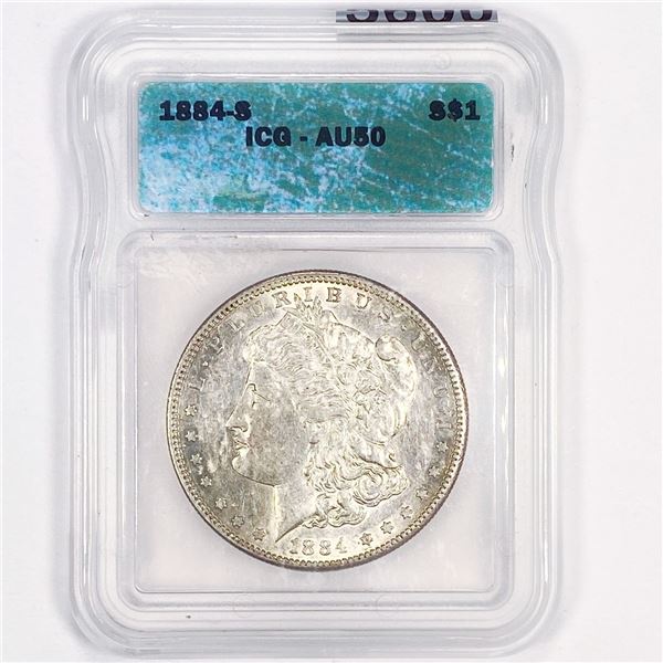 1884-S Morgan Silver Dollar ICG - AU50