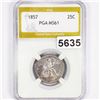 Image 1 : 1857 Seated Liberty Quarter PGA - MS61