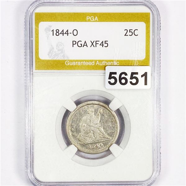 1844-O Seated Liberty Quarter PGA - XF45