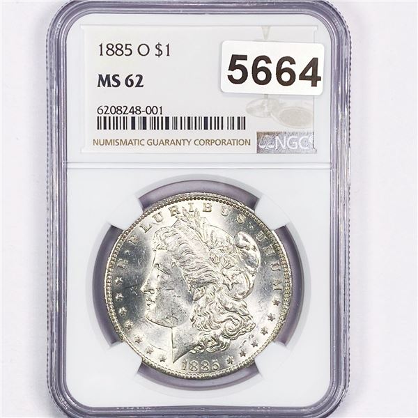 1885-O Morgan Silver Dollar NGC - MS62