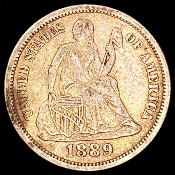 1889 Seated Liberty Dime NEARLY UNCIRCULATED