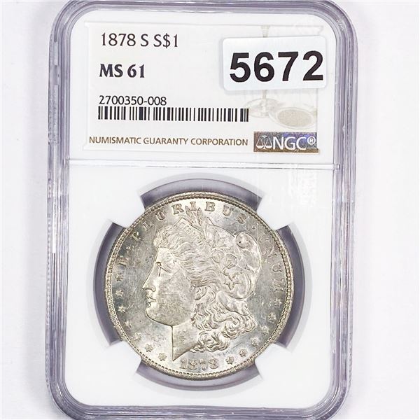 1878-S Morgan Silver Dollar NGC - MS61