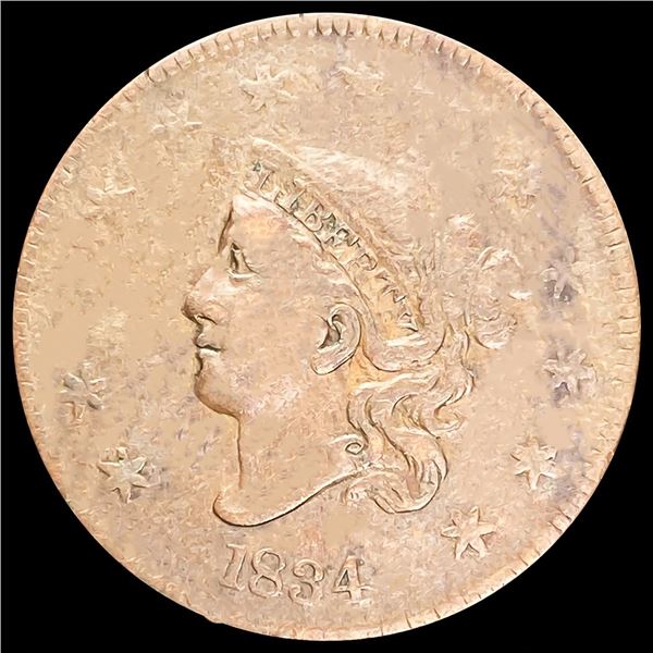 1834 Braided Hair Large Cent NICELY CIRCULATED