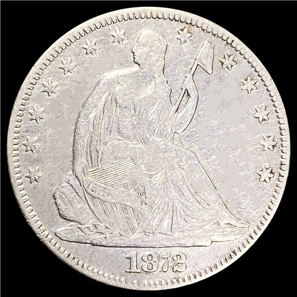 1872 Seated Liberty Half Dollar NEARLY