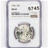 Image 1 : 1942 Walking Liberty Half Dollar NGC - MS62