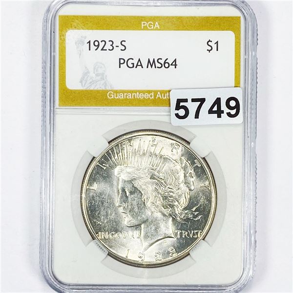 1923-S Silver Peace Dollar PGA - MS64