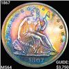 Image 1 : 1867 Seated Liberty Half Dollar CHOICE BU