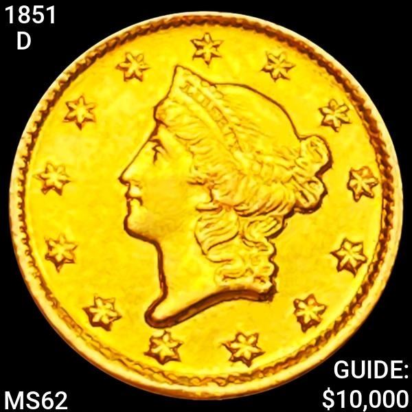 1851-D Rare Gold Dollar UNCIRCULATED