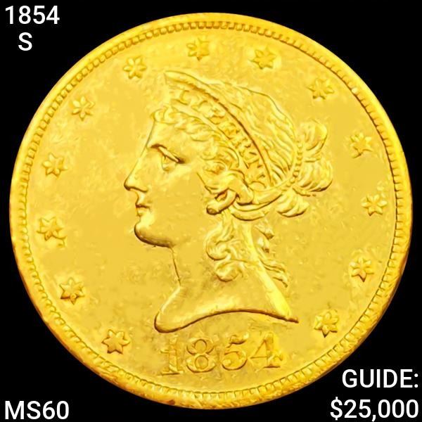 1854-S $10 Gold Eagle UNCIRCULATED