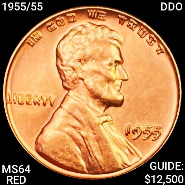 1955/55 DDO Lincoln Wheat Cent CHOICE BU RED