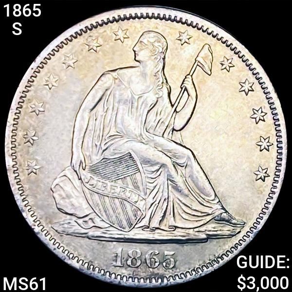 1865-S Seated Liberty Half Dollar UNCIRCULATED