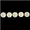 Image 2 : (5) Mercury Dimes UNCIRCULATED
