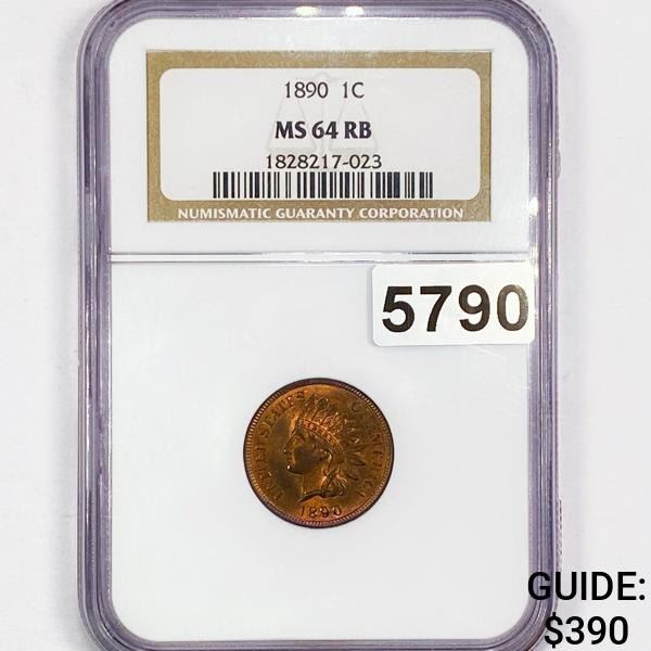 1890 Indian Head Cent NGC - MS64 RB