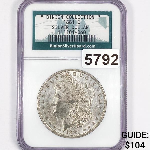 1881-O Morgan Silver Dollar NGC - UNC
