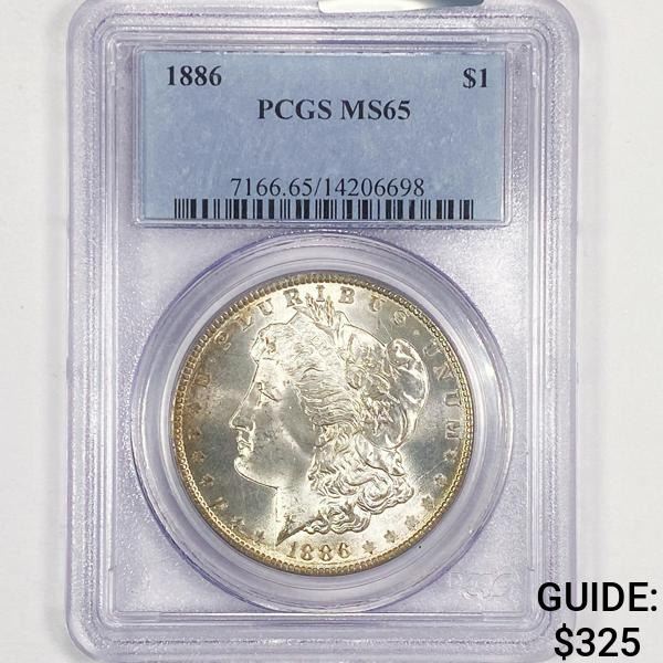 1886 Morgan Silver Dollar PCGS - MS65
