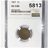 Image 1 : 1867 Indian Head Cent NGC - AG3 BN