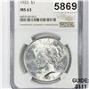 Image 1 : 1922 Silver Peace Dollar NGC - MS63