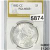 Image 1 : 1882-CC Morgan Silver Dollar PGA - MS65+