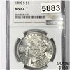 Image 1 : 1890-S Morgan Silver Dollar NGC - MS62