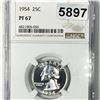 Image 1 : 1954 Washington Silver Quarter NGC - PF67