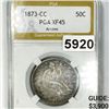Image 1 : 1873-CC Arrows Seated Liberty Half Dollar PGA -