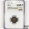 Image 1 : 1915 Barber Dime NGC - MS64