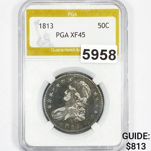 1813 Capped Bust Half Dollar PGA - XF45