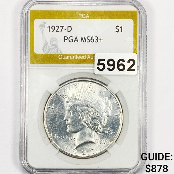 1927-D Silver Peace Dollar PGA - MS63+