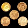 Image 2 : (5) Wheat Cents CLOSELY UNCIRCULATED
