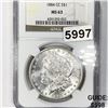 Image 1 : 1884-CC Morgan Silver Dollar NGC - MS63