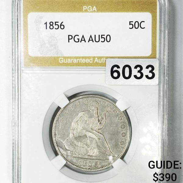 1856 Seated Liberty Half Dollar PGA - AU50