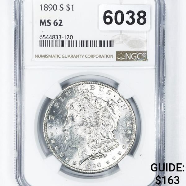 1890-S Morgan Silver Dollar NGC - MS62