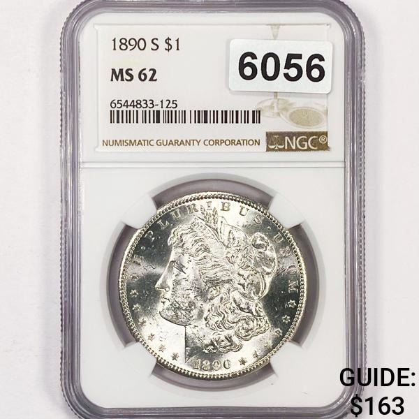 1890-S Morgan Silver Dollar NGC - MS62