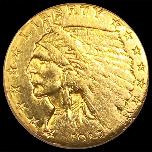 1912 $2.50 Gold Quarter Eagle ABOUT UNCIRCULATED