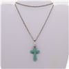 Image 1 : Turquoise Magnesite Cross Pendant Necklace