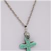 Image 4 : Turquoise Magnesite Cross Pendant Necklace