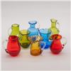 Image 1 : 8 Miniature Crackle Glass Vases and Pitchers