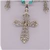 Image 2 : 3 Crosses and Turquoise Magnesite Nugget Choker