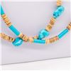 Image 8 : Turquoise Magnesite and Shell Heishi Necklace