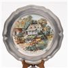 Image 1 : Currier and Ives Porcelain Plate in Pewter Frame