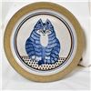 Image 1 : Hand Crafted Stoneware Pottery Cat Plate